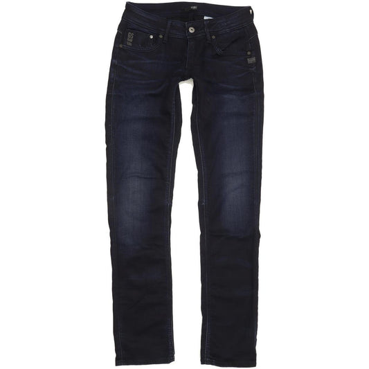 G-Star Women Blue Straight Slim Stretch Jeans W26 L32