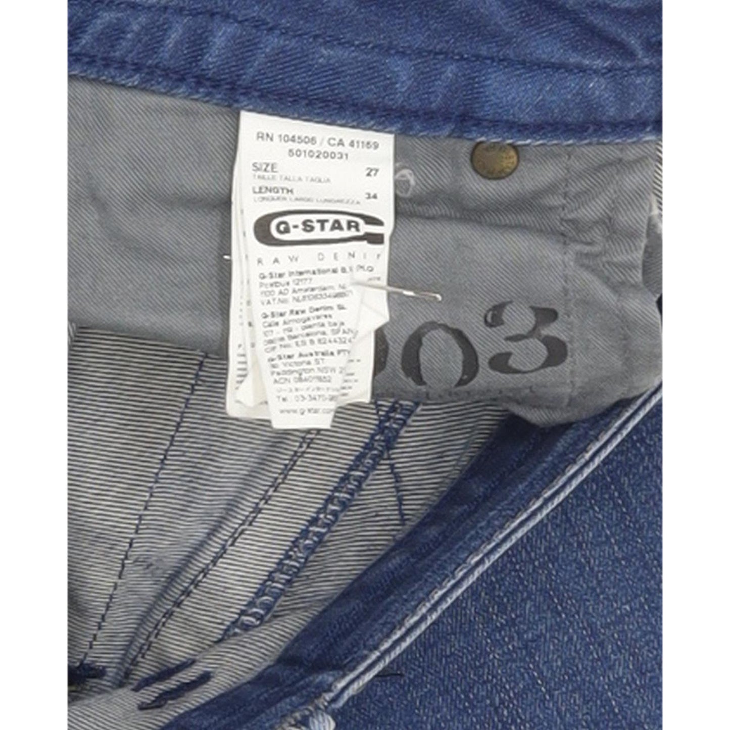 G-Star Austin Women Blue Skinny Slim Stretch Jeans W27 L34