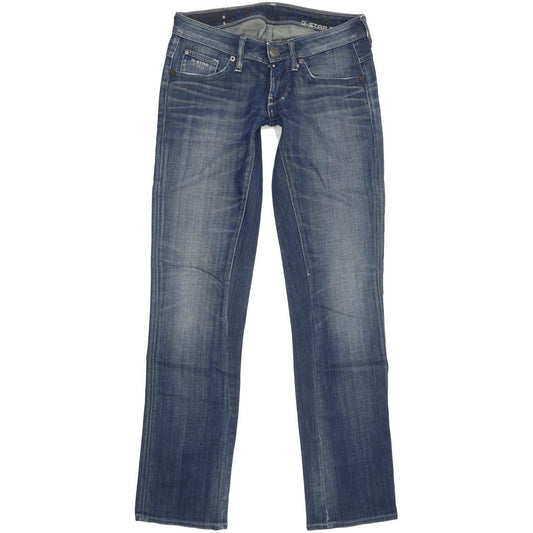 G-Star Women Blue Straight Slim Stretch Jeans W27 L31