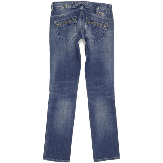 G-Star Corvet Women Blue Straight Slim Stretch Jeans W28 L32