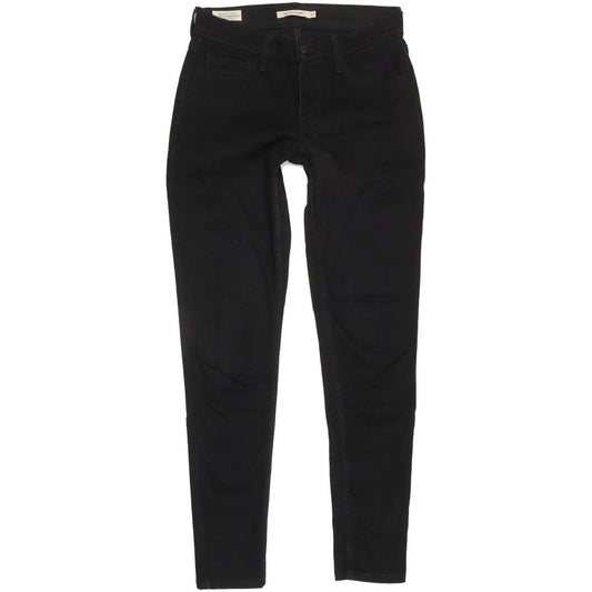 Levi's 710 Super Women Black Skinny Slim Stretch Jeans W27 L28