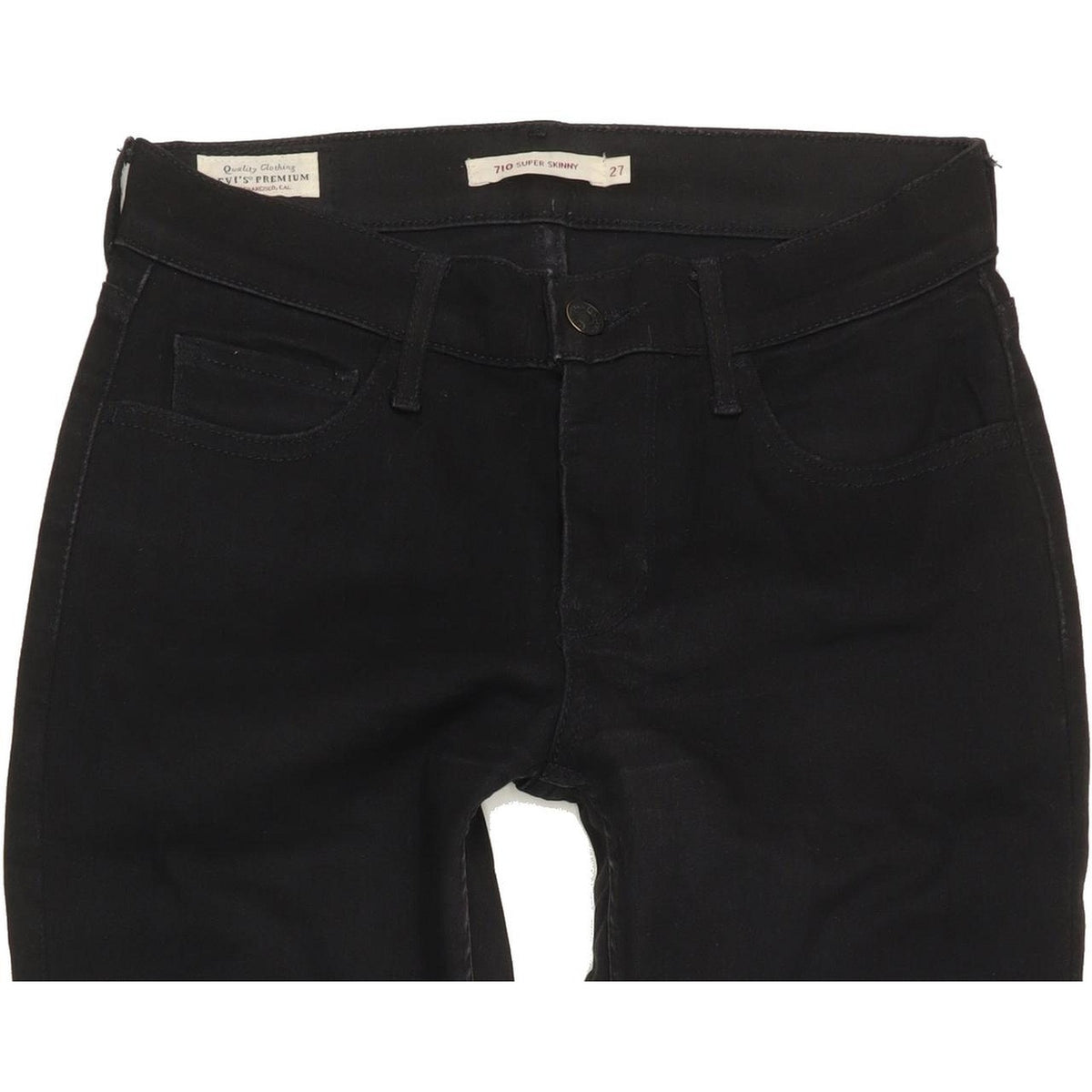 Levi's 710 Super Women Black Skinny Slim Stretch Jeans W27 L28