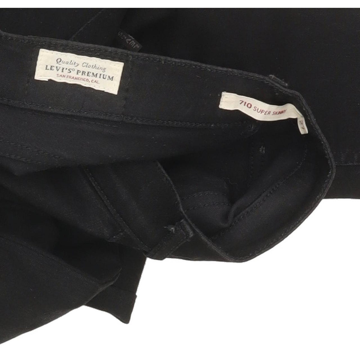 Levi's 710 Super Women Black Skinny Slim Stretch Jeans W27 L28