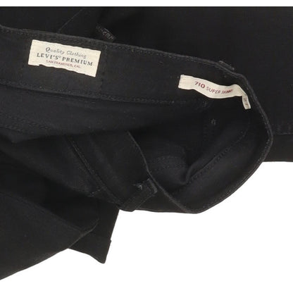 Levi's 710 Super Women Black Skinny Slim Stretch Jeans W27 L28