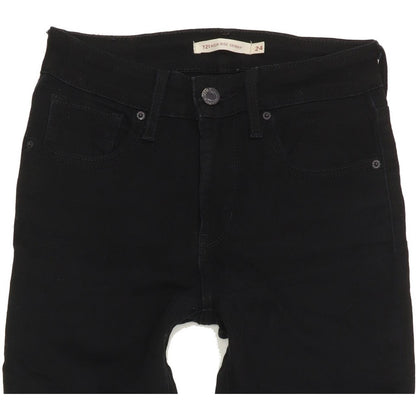 Levi's 721 Women Black Skinny Slim Stretch Jeans W24 L30