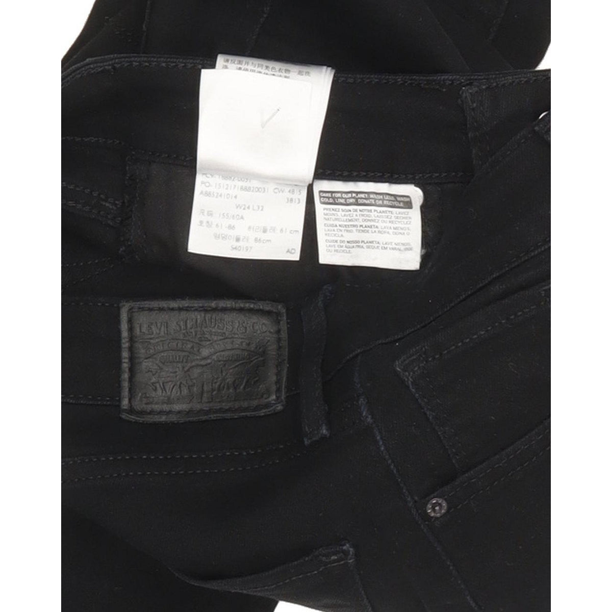 Levi's 721 Women Black Skinny Slim Stretch Jeans W24 L30