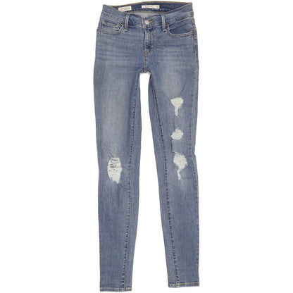 Levi's 710 Super Women Blue Skinny Slim Stretch Jeans W26 L32