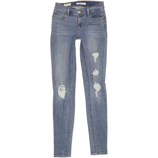 Levi's 710 Super Women Blue Skinny Slim Stretch Jeans W26 L32