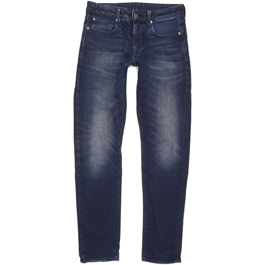 G-Star 3301 Men Blue Straight Slim Stretch Jeans W30 L32