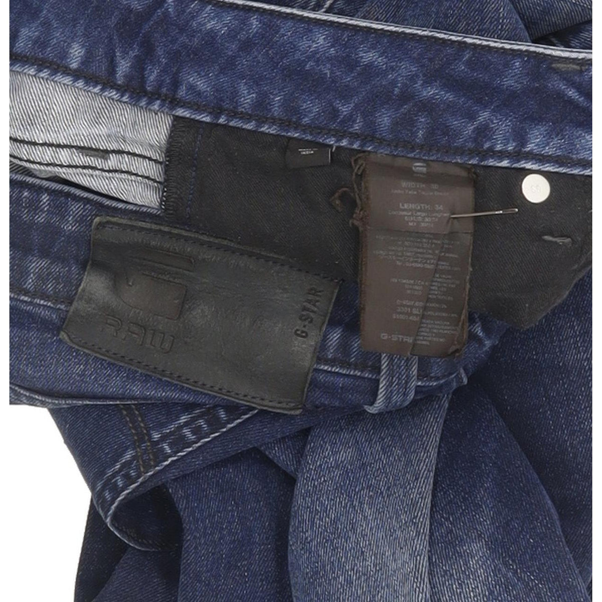 G-Star 3301 Men Blue Straight Slim Stretch Jeans W30 L32