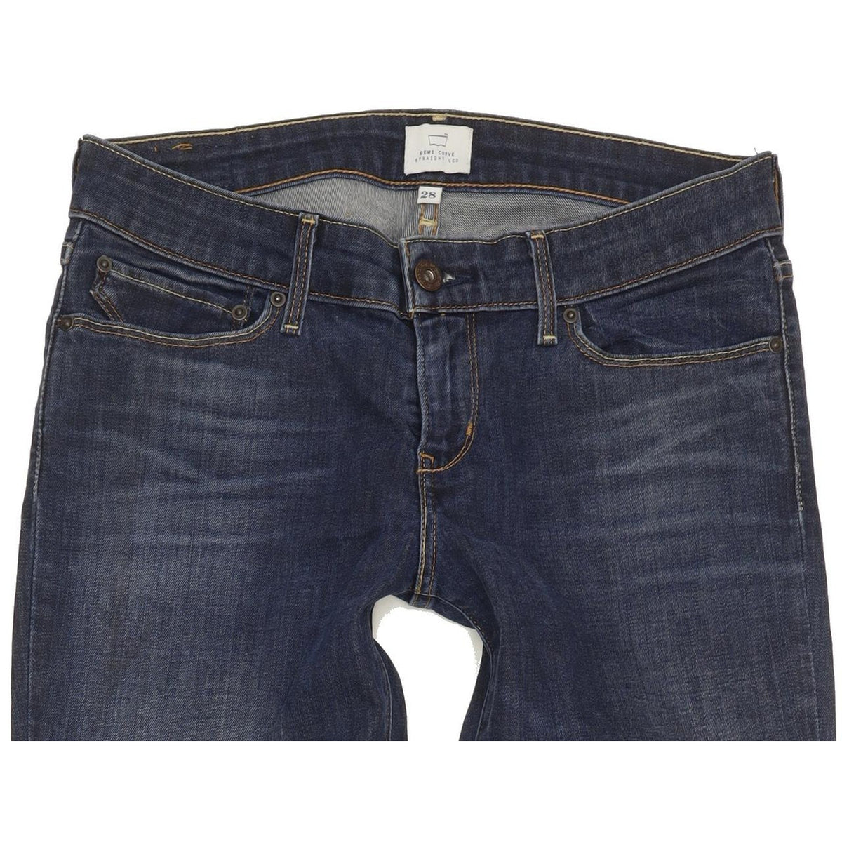 Levi's Demi Curve Women Blue Straight Slim Stretch Jeans W28 L32