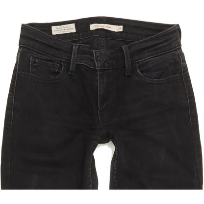 Levi's 710 Super Women Black Skinny Slim Stretch Jeans W26 L30
