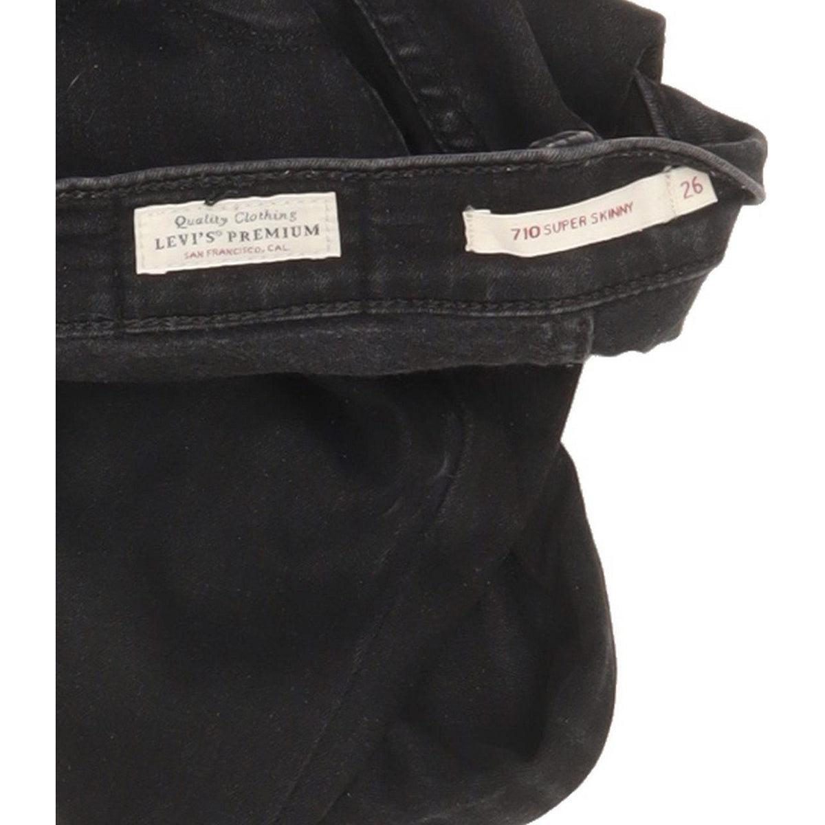 Levi's 710 Super Women Black Skinny Slim Stretch Jeans W26 L30
