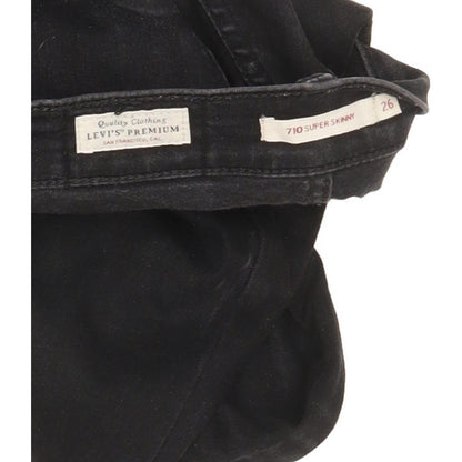 Levi's 710 Super Women Black Skinny Slim Stretch Jeans W26 L30