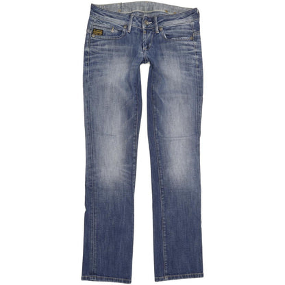 G-Star Women Blue Straight Slim Stretch Jeans W28 L31