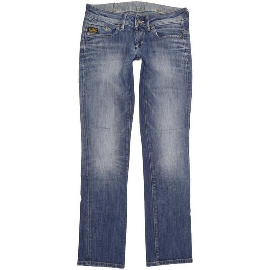 G-Star Women Blue Straight Slim Stretch Jeans W28 L31