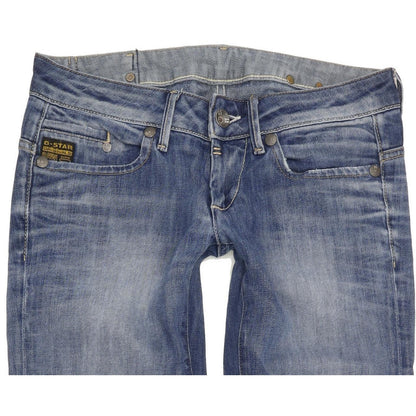 G-Star Women Blue Straight Slim Stretch Jeans W28 L31