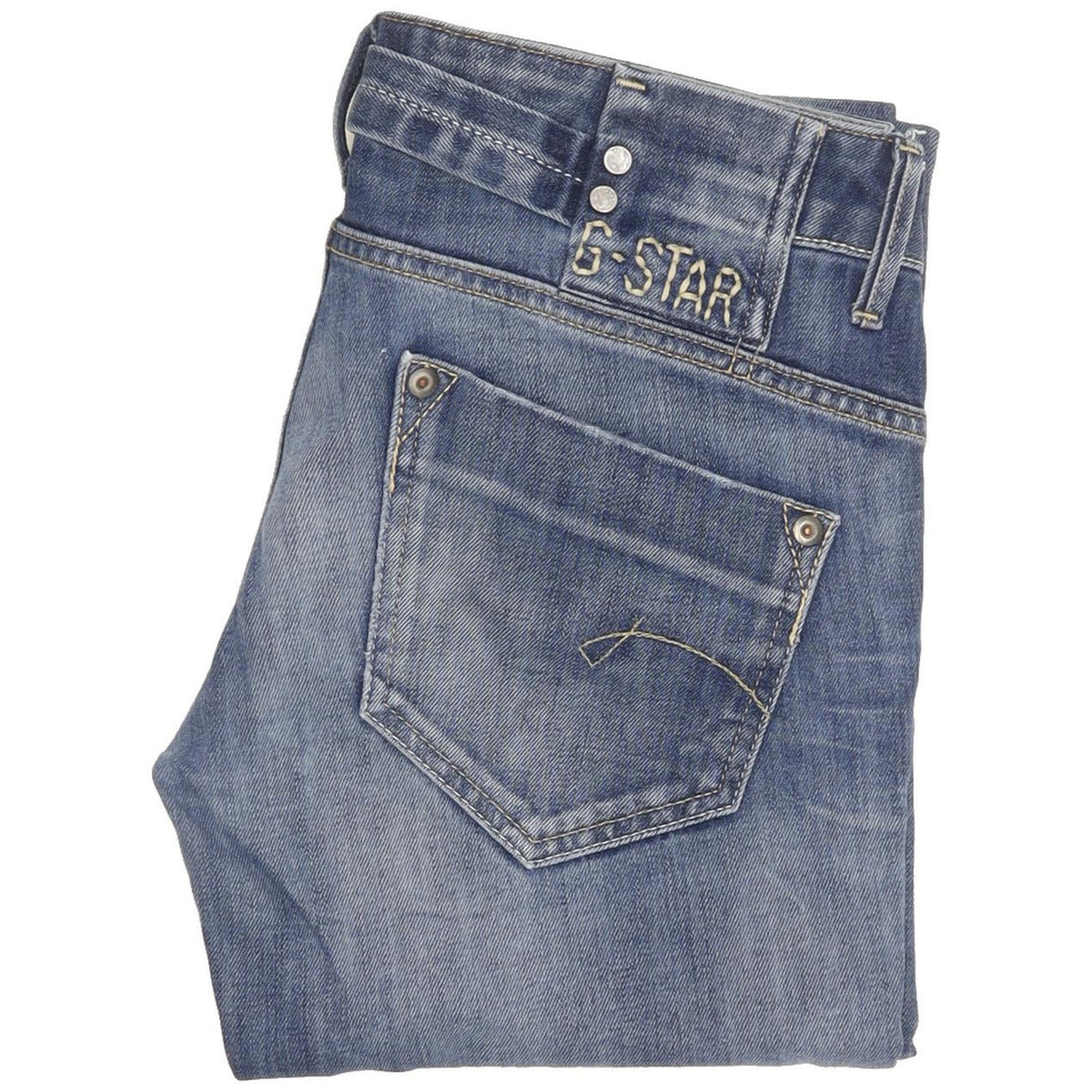 G-Star Women Blue Straight Slim Stretch Jeans W28 L31