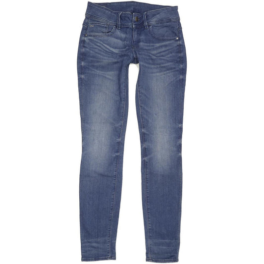 G-Star Lynn Mid Women Blue Skinny Slim Stretch Jeans W29 L32