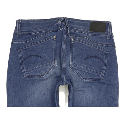 G-Star Lynn Mid Women Blue Skinny Slim Stretch Jeans W29 L32