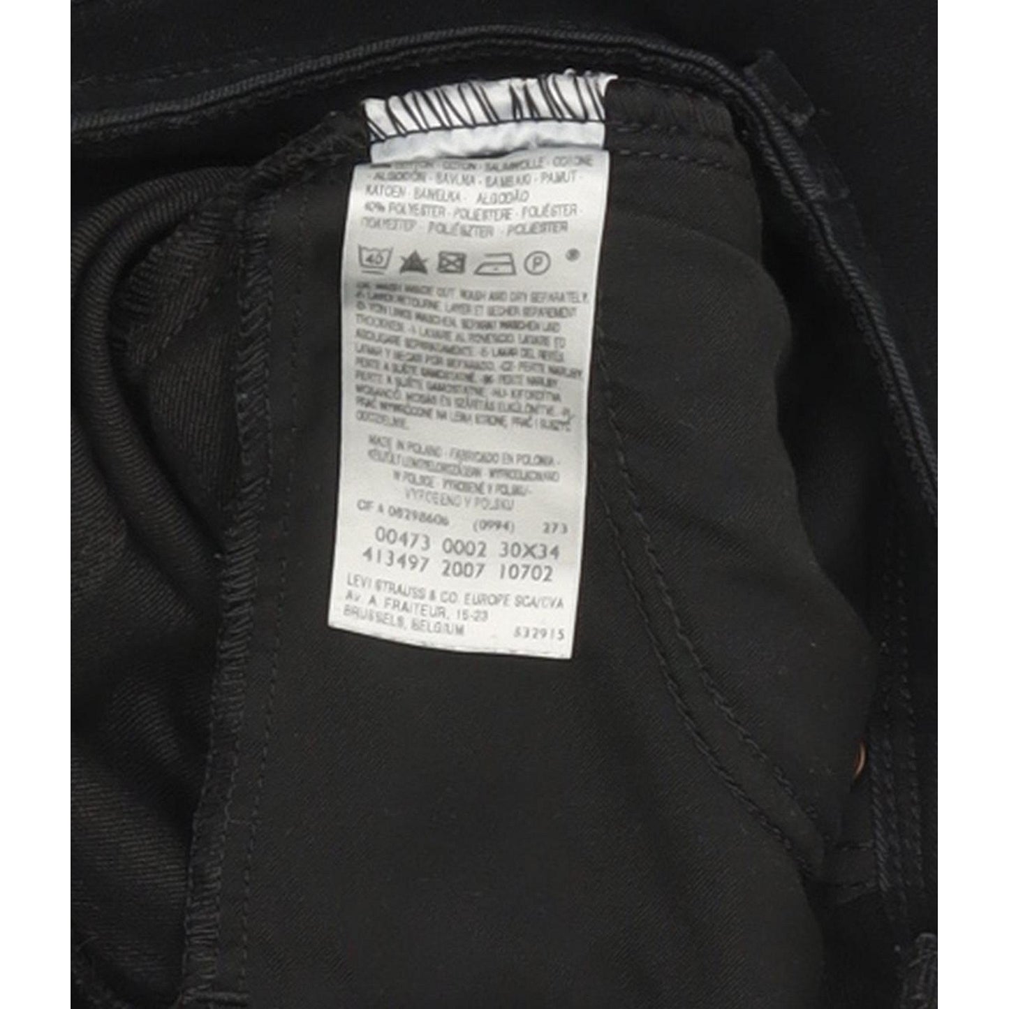Levi's 473 Women Black Straight Slim Jeans W30 L34