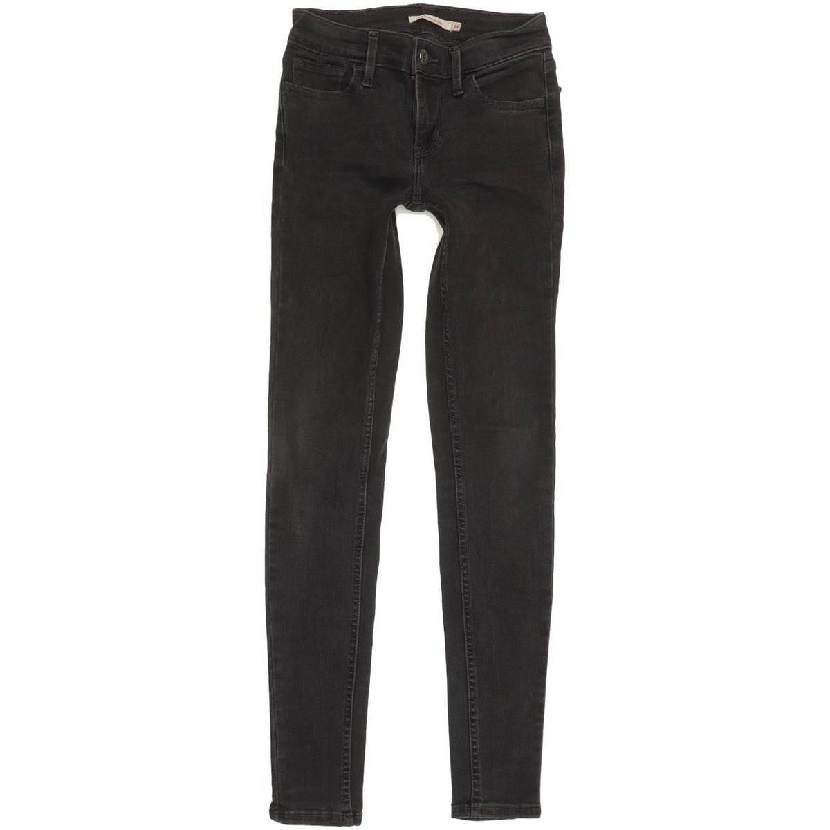 Levi's 710 Super Women Black Skinny Slim Stretch Jeans W24 L29