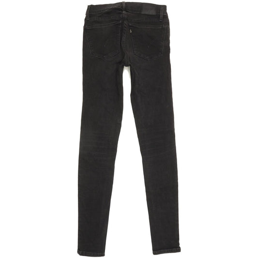 Levi's 710 Super Women Black Skinny Slim Stretch Jeans W24 L29