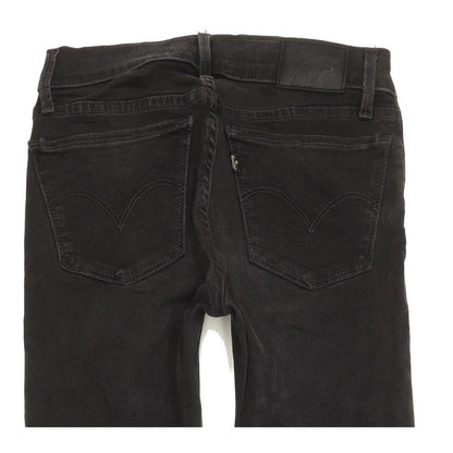 Levi's 710 Super Women Black Skinny Slim Stretch Jeans W24 L29