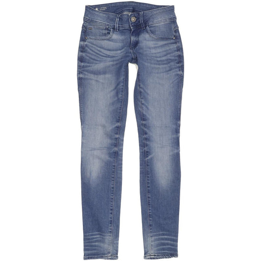 G-Star Lynn Mid Women Blue Skinny Slim Stretch Jeans W27 L30