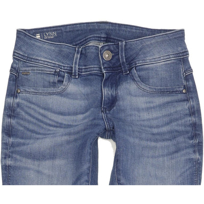 G-Star Lynn Mid Women Blue Skinny Slim Stretch Jeans W27 L30
