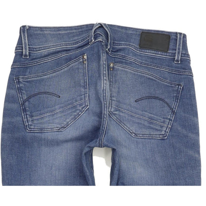 G-Star Lynn Mid Women Blue Skinny Slim Stretch Jeans W27 L30