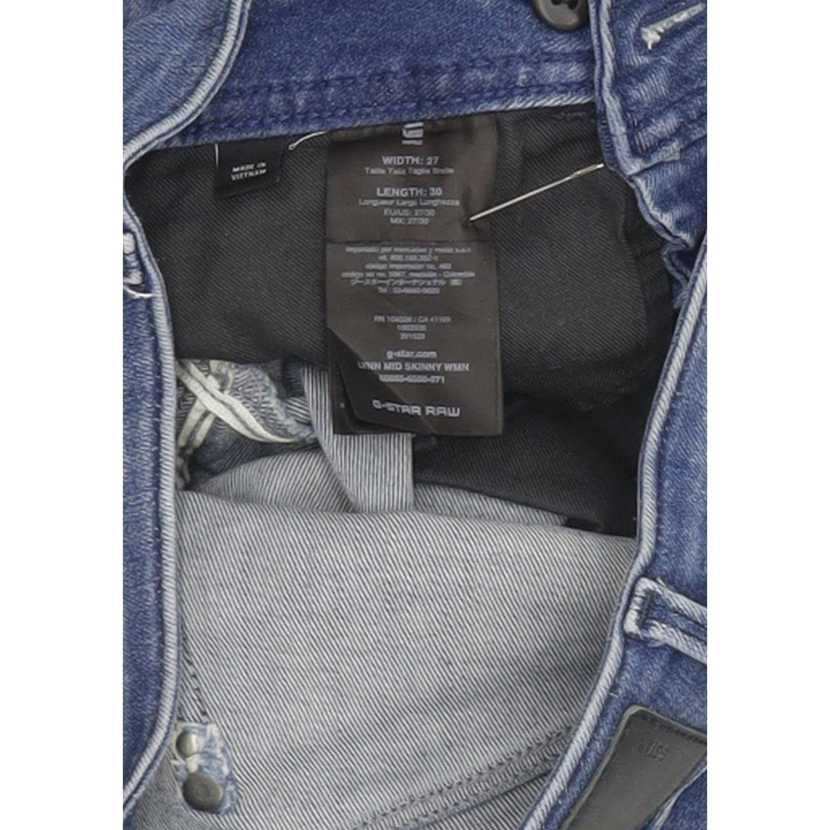 G-Star Lynn Mid Women Blue Skinny Slim Stretch Jeans W27 L30