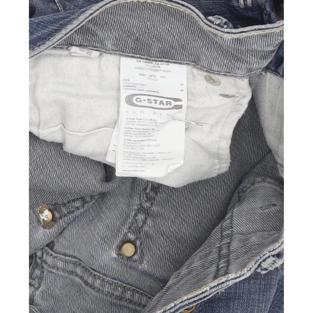 G-Star Midge Women Blue Straight Slim Stretch Jeans W28 L33