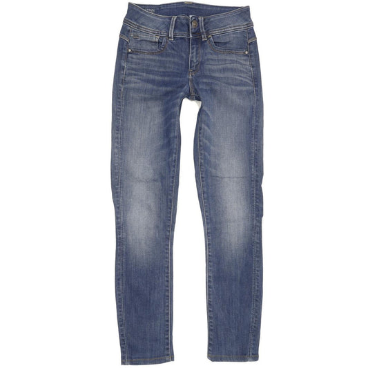 G-Star Lynn Mid Women Blue Skinny Slim Stretch Jeans W26 L28