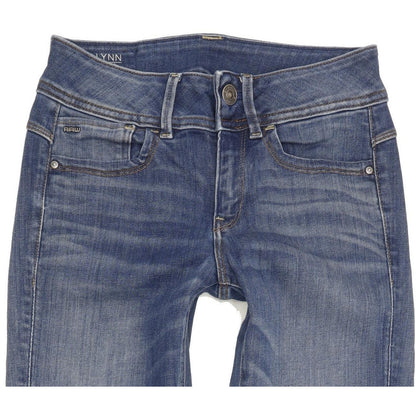 G-Star Lynn Mid Women Blue Skinny Slim Stretch Jeans W26 L28