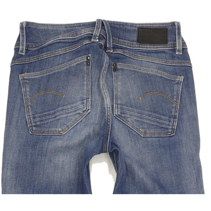G-Star Lynn Mid Women Blue Skinny Slim Stretch Jeans W26 L28