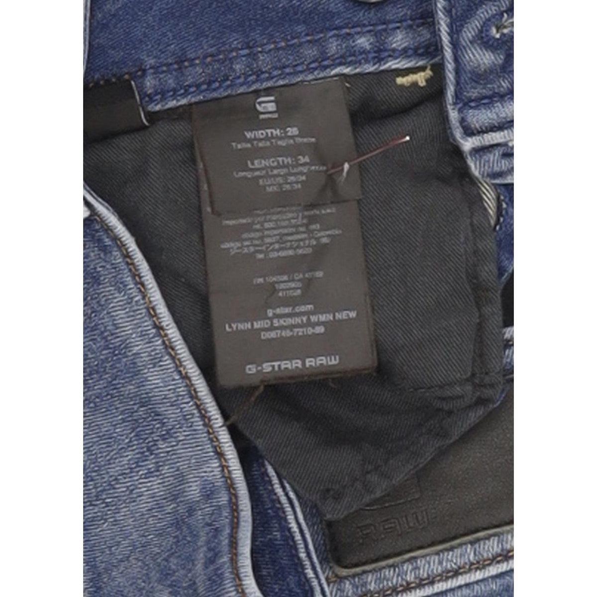 G-Star Lynn Mid Women Blue Skinny Slim Stretch Jeans W26 L28