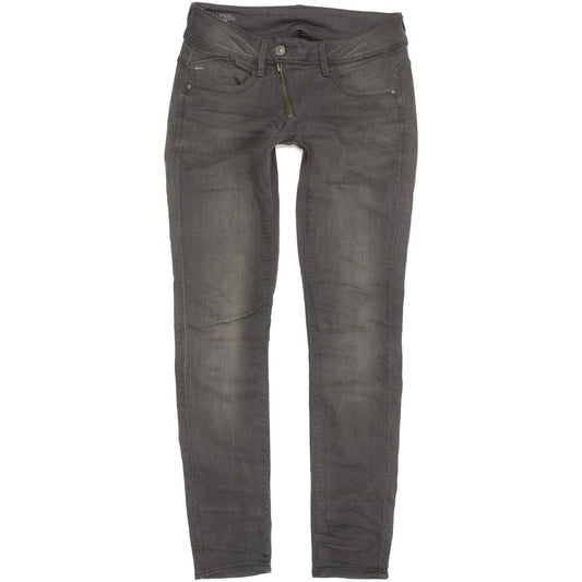 G-Star Lynn Zip Mid Women Grey Skinny Slim Stretch Jeans W27 L30
