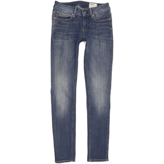 G-Star 3301 Contour Women Blue Skinny Slim Stretch Jeans W26 L29