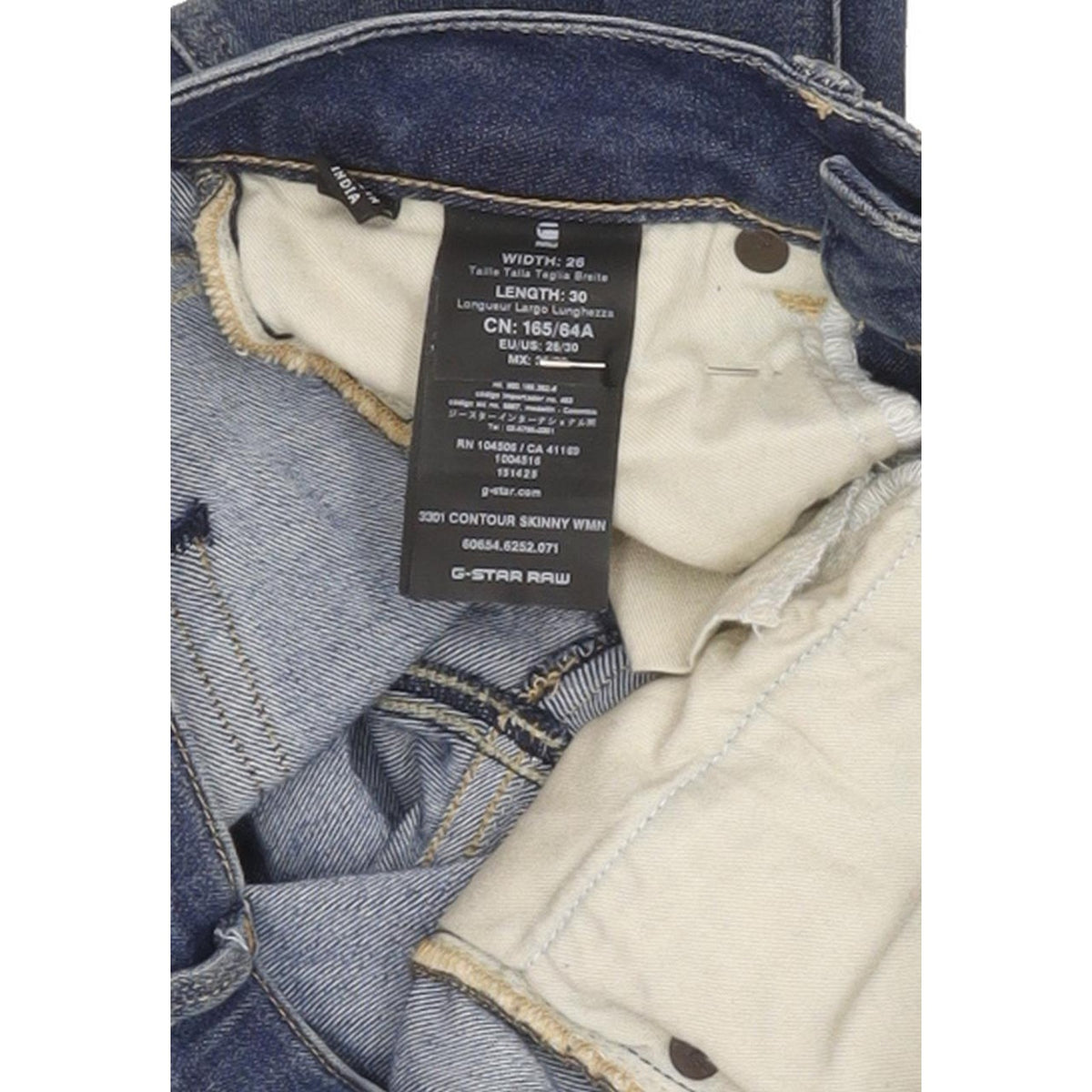 G-Star 3301 Contour Women Blue Skinny Slim Stretch Jeans W26 L29