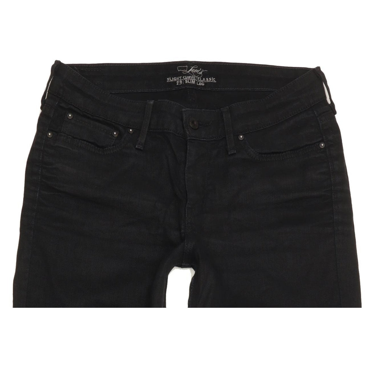 Levi's Slight Curve Women Black Straight Classic Stretch Jeans W29 L30