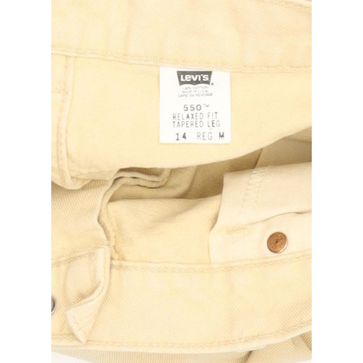 Levi's 550 Made in USA Beige Tapered Relaxed Mom Jeans High Waisted W34 L30