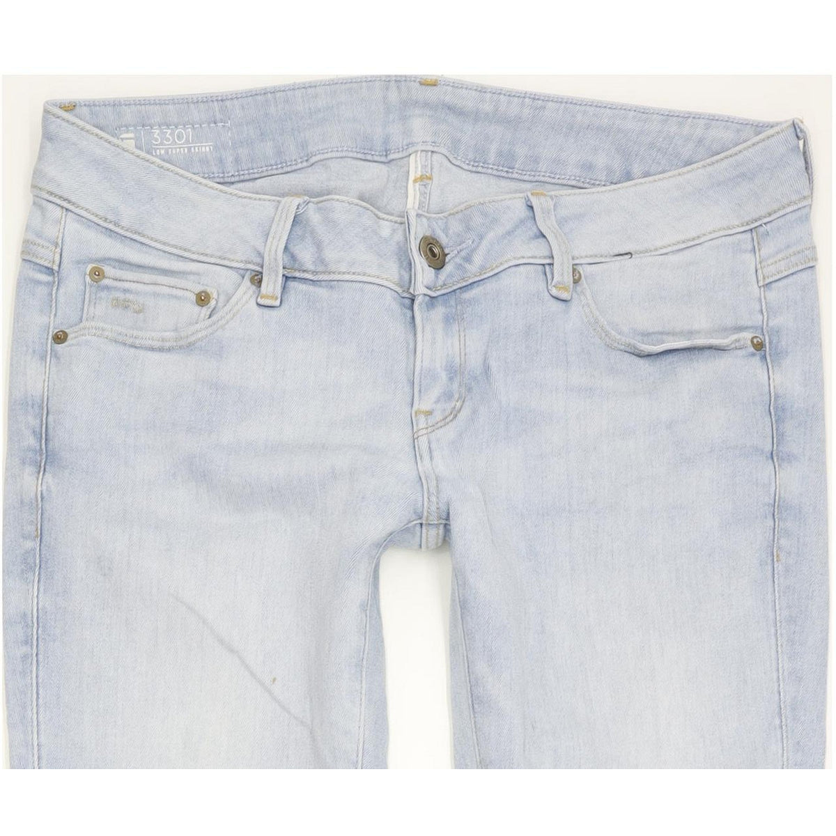 G-Star 3301 Low Super Women Blue Skinny Slim Stretch Jeans W26 L30
