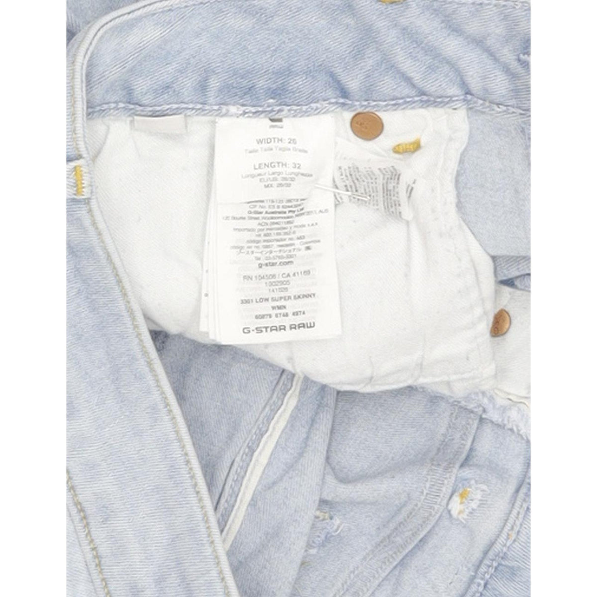 G-Star 3301 Low Super Women Blue Skinny Slim Stretch Jeans W26 L30