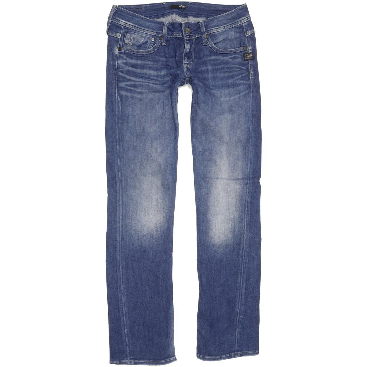 G-Star Attacc Women Blue Straight Slim Stretch Jeans W28 L30