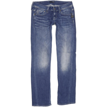 G-Star Attacc Women Blue Straight Slim Stretch Jeans W28 L30