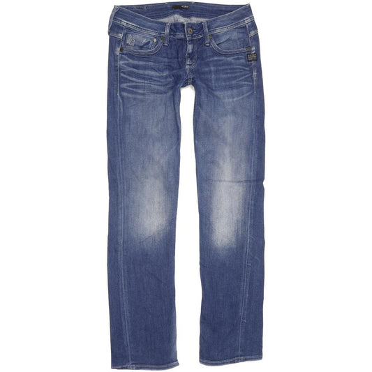 G-Star Attacc Women Blue Straight Slim Stretch Jeans W28 L30