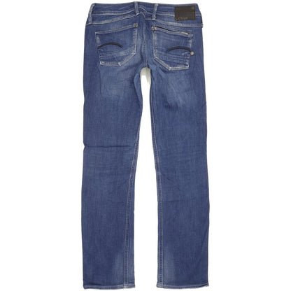 G-Star Attacc Women Blue Straight Slim Stretch Jeans W28 L30