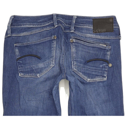 G-Star Attacc Women Blue Straight Slim Stretch Jeans W28 L30