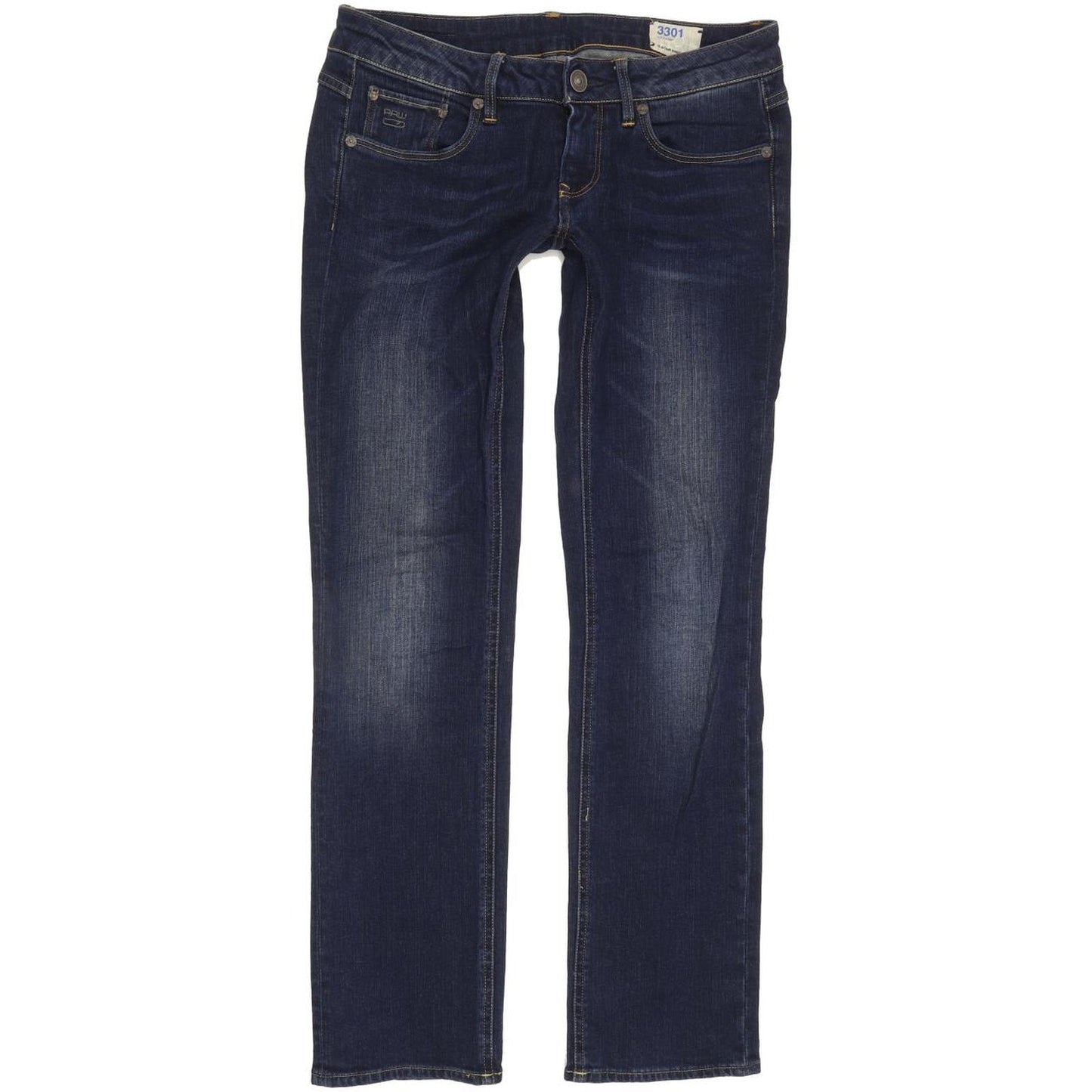 G-Star 3301 Women Blue Straight Slim Stretch Jeans W29 L30